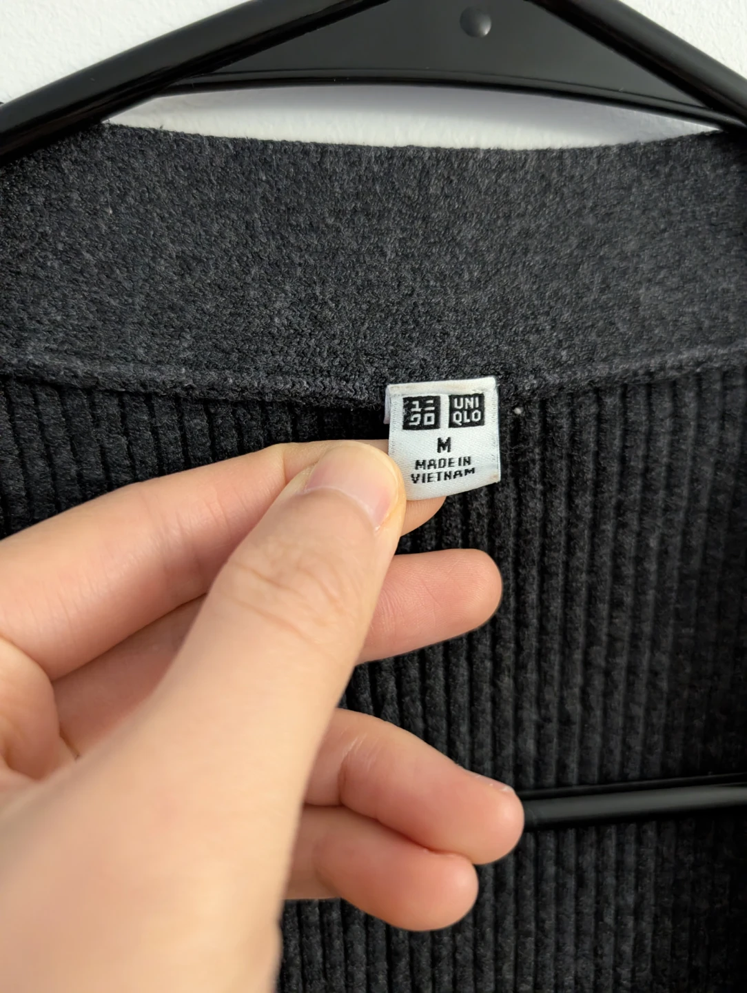Uniqlo Cozy Ribbed Cardigan Dark Gray Size M - photo 2