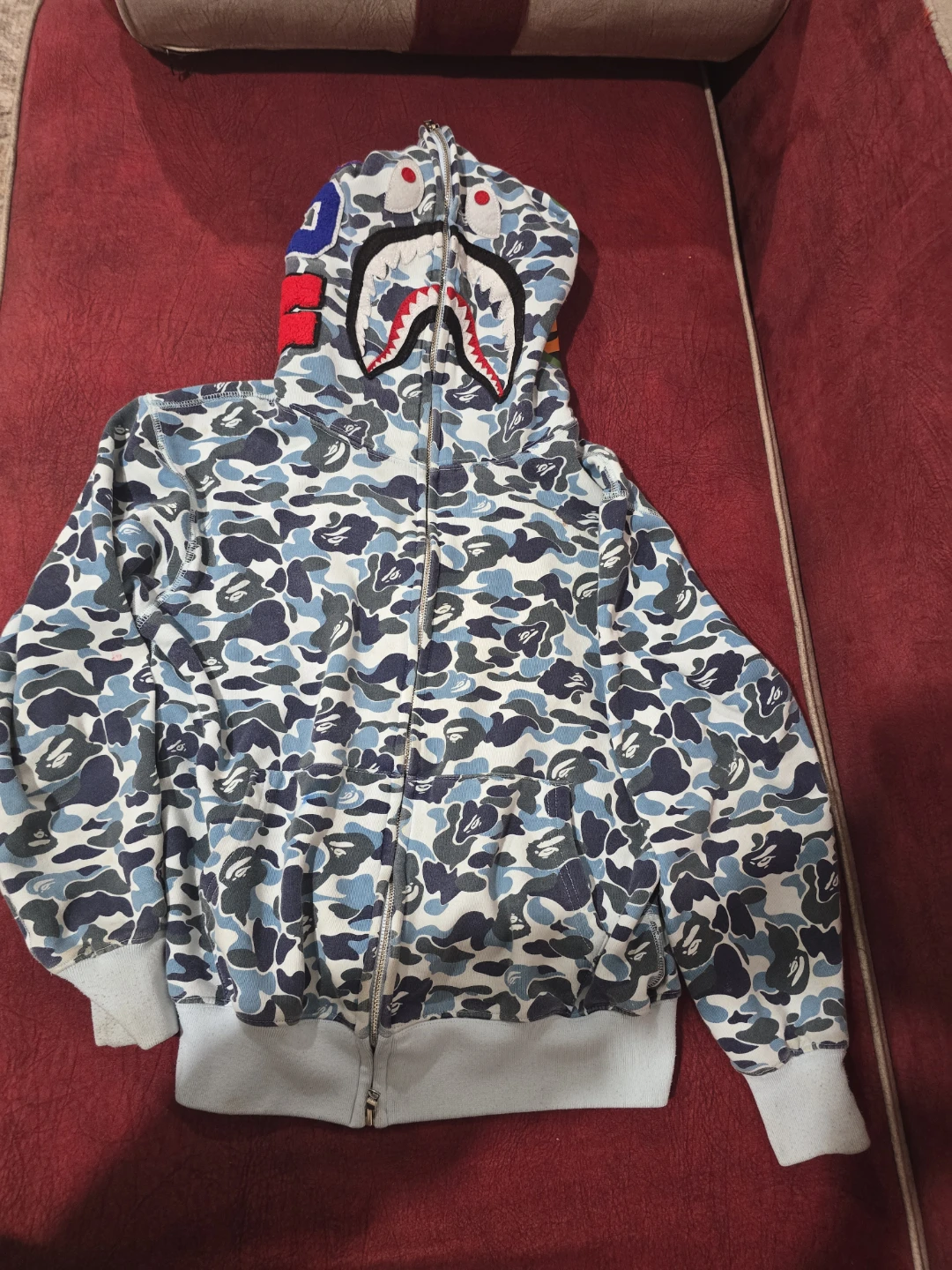 A Bathing Ape Bape Shark Hoodie Blue Camo