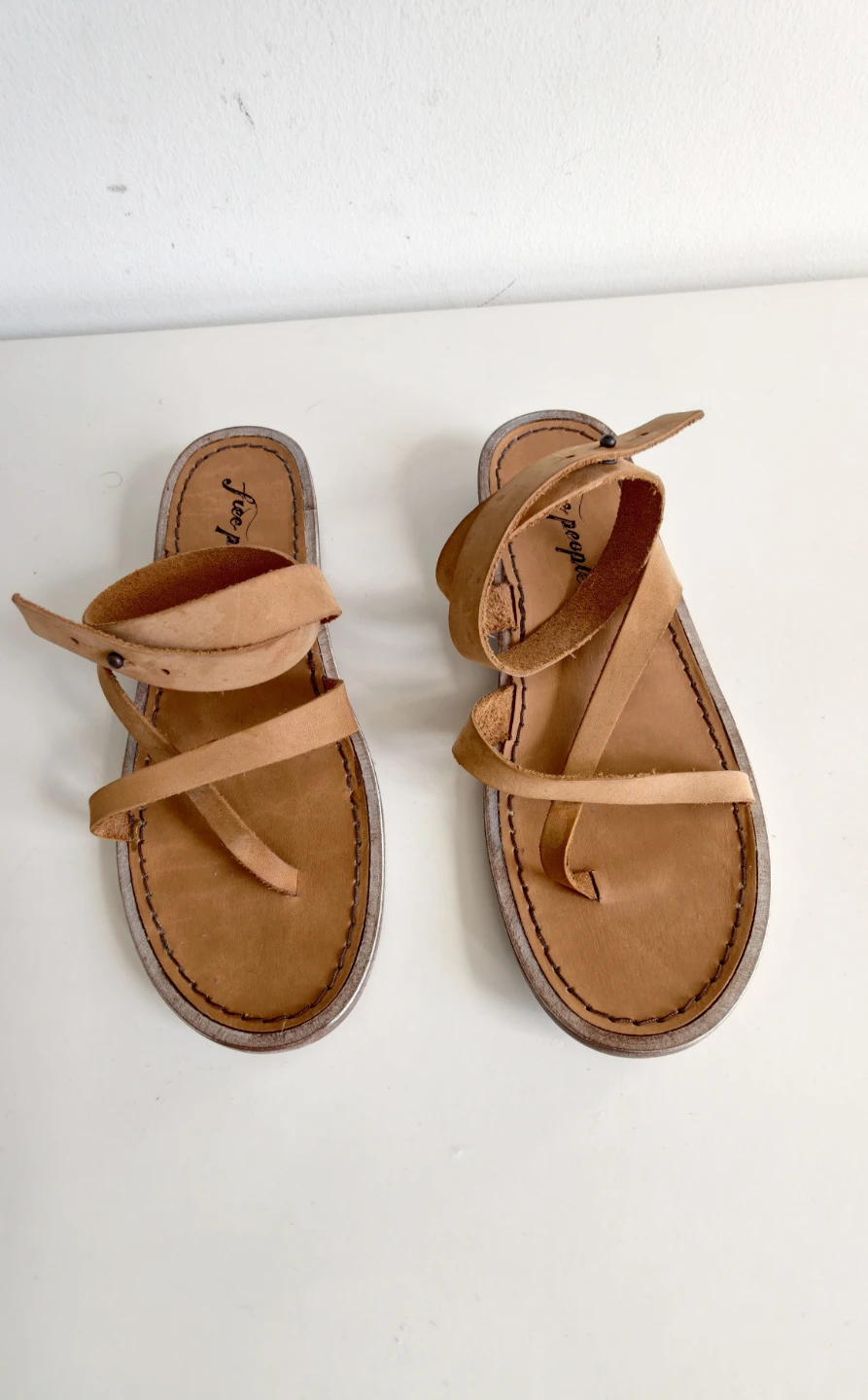 Free People Leather Sandals Tan