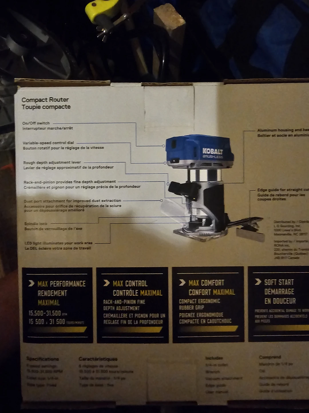 Kobalt 24V Max Brushless Compact Router - Tool Only