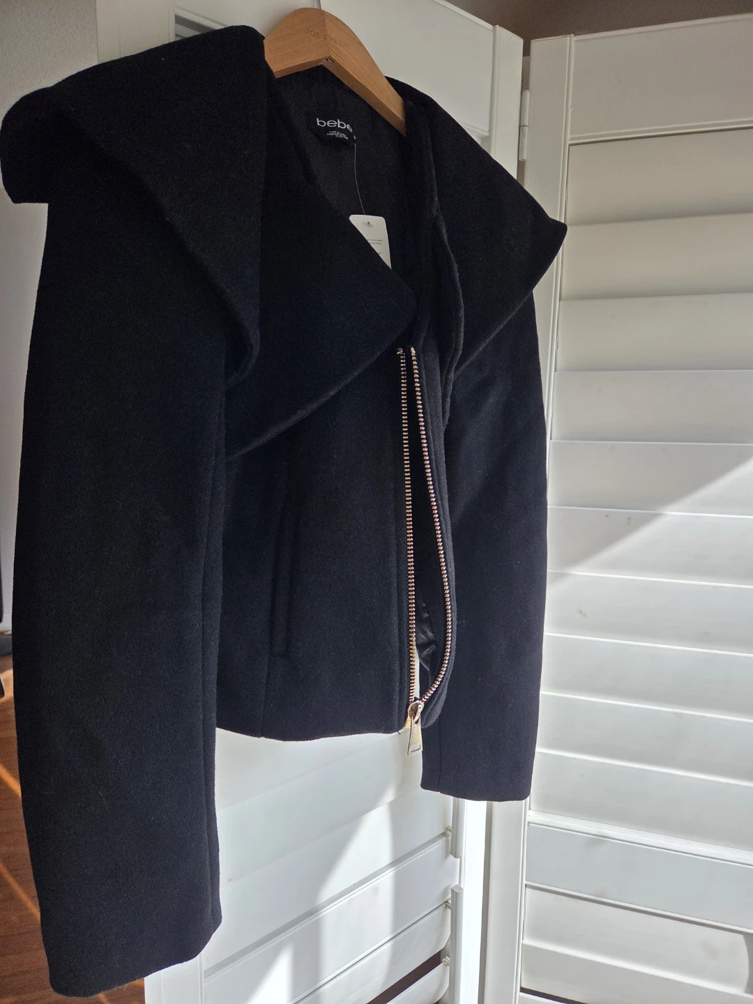 bebe Natalie Flouncy Collar Jacket - Black XS - photo 3