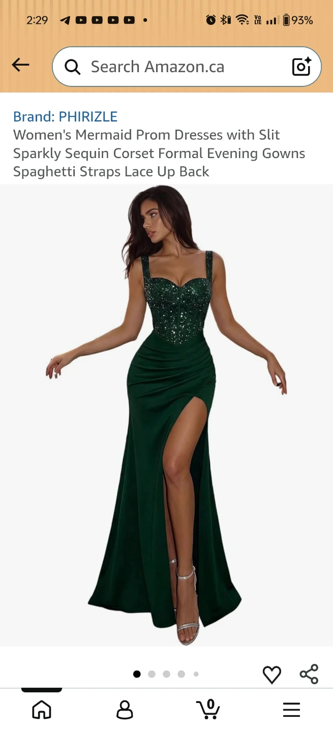 Emerald Green Sequin Evening Gown