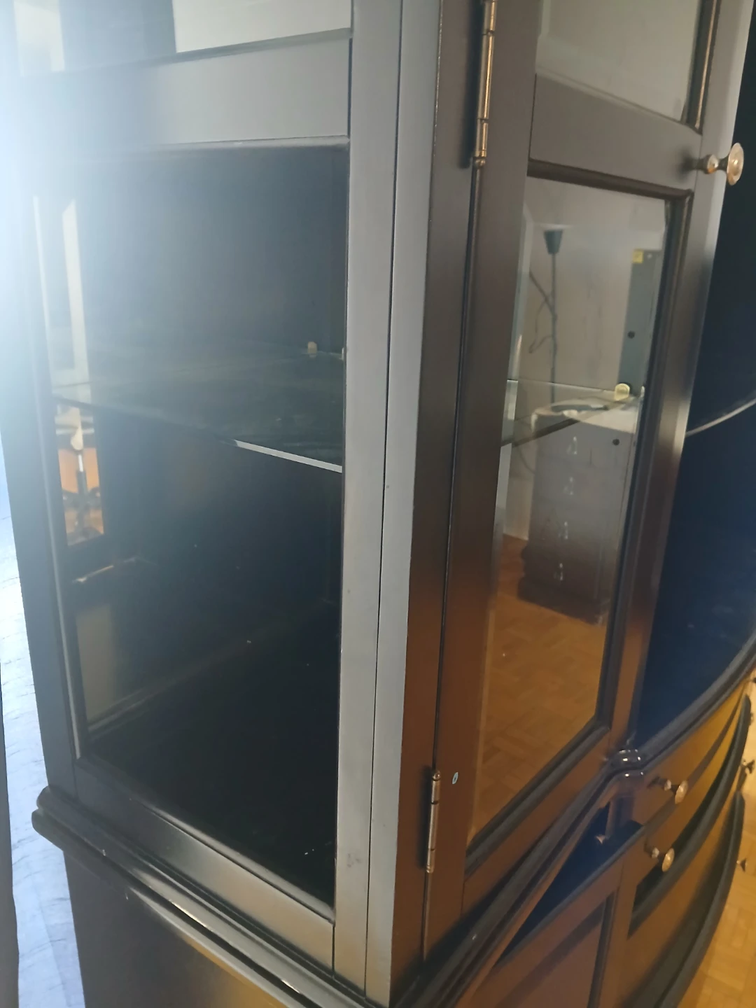 Black China Cabinet and Hutch - photo 4