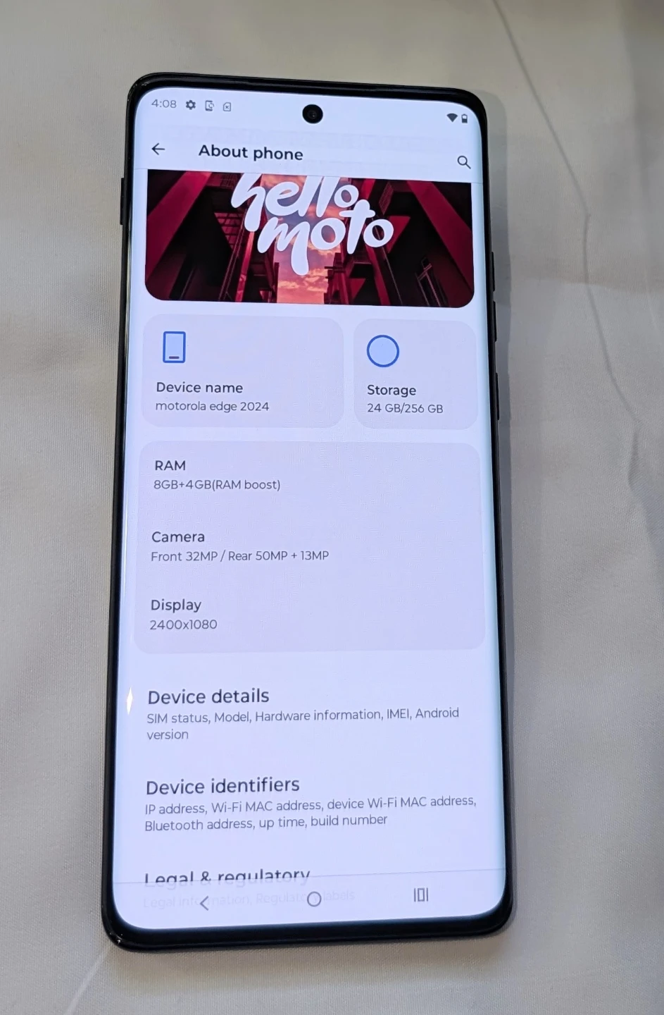 EXCELLENT CONDITION UNLOCKED MOTOROLA EDGE 5G 256GB 5G PHONE - photo 2