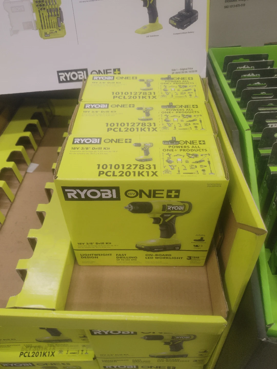 Ryobi ONE+ 18V 3/8 Inch Drill Kit PCL201K1X