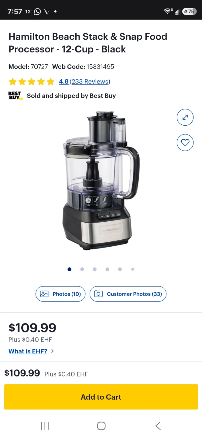 Hamilton Beach Stack & Snap 12-Cup Food Processor - photo 3
