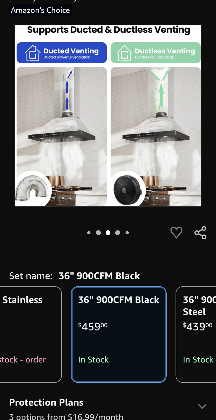 iKTCH 36-inch Black Wall Mount Range Hood - photo 3