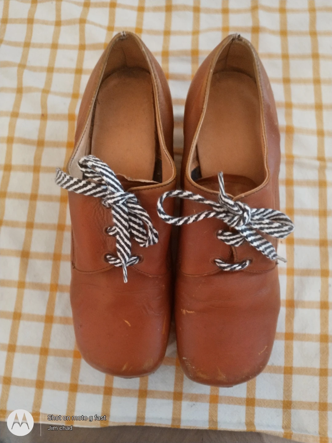Vintage Master John Tan Leather Platform Wedge Shoes