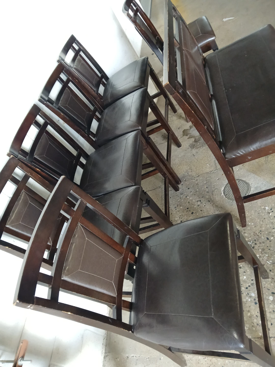 6 chears and a bench tall no table - photo 3