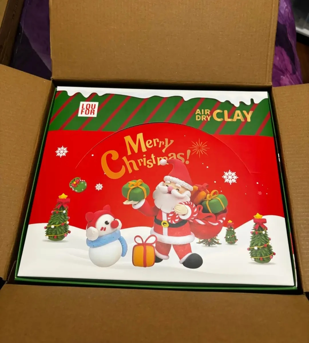 LOUFOR AIR DRY CLAY KIT - 12 PC CHRISTMAS SET - MULTICOLOR