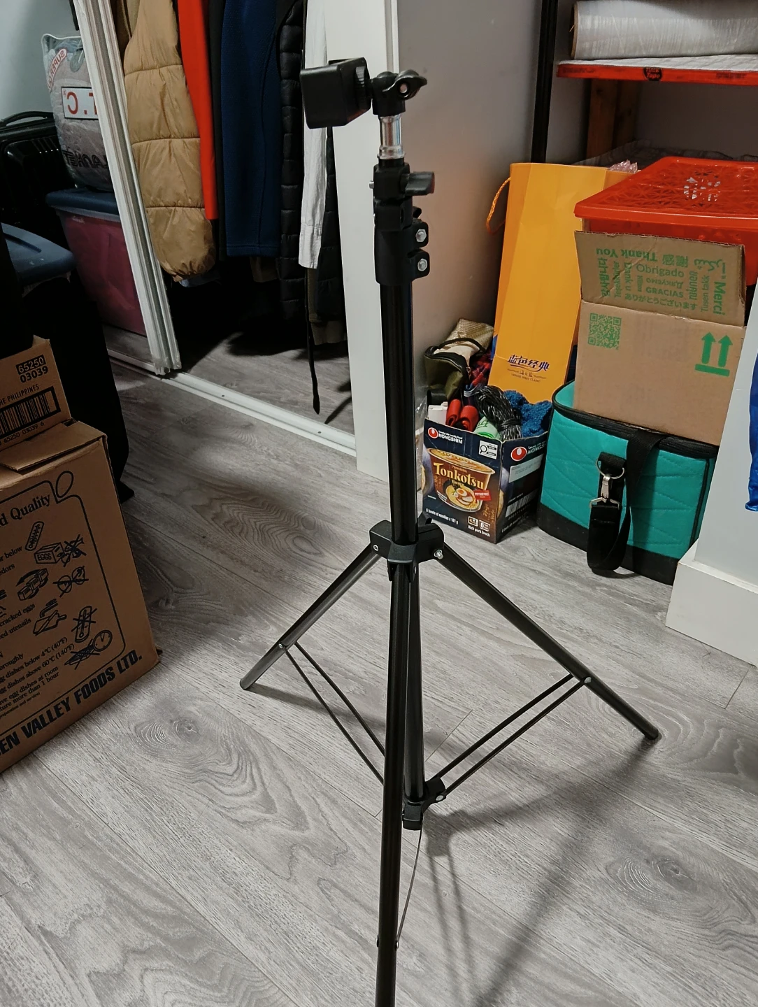Adjustable Black Tripod Stand with Phone Holder - photo 2