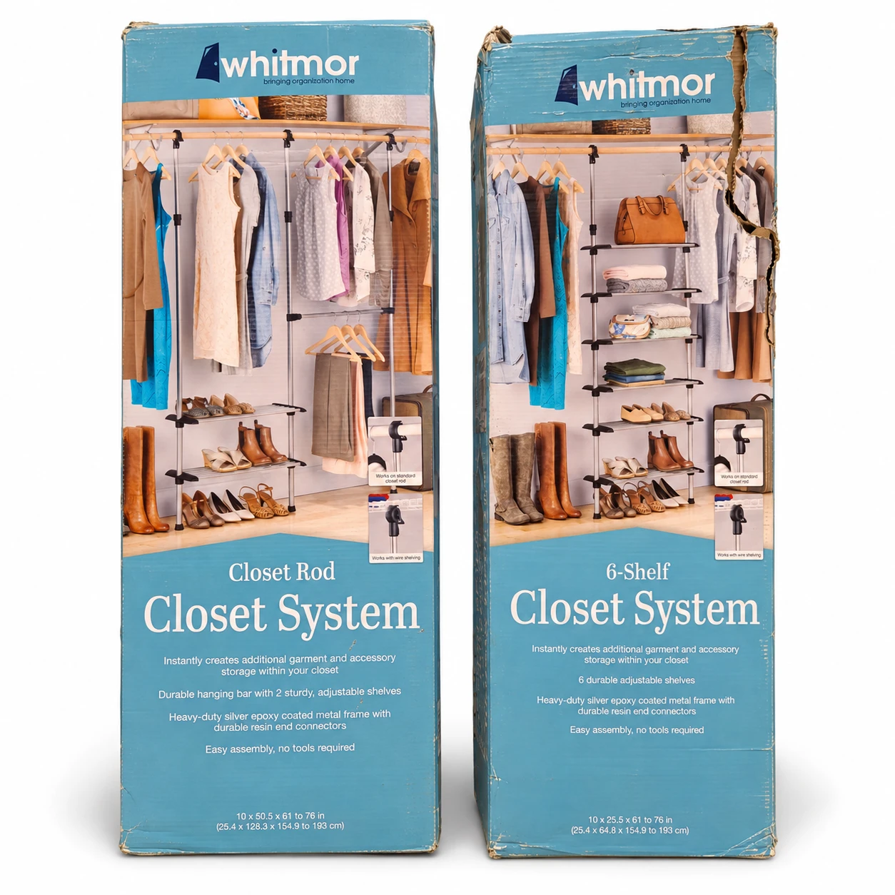Whitmor Closet Rod and 6-Shelf Closet Systems