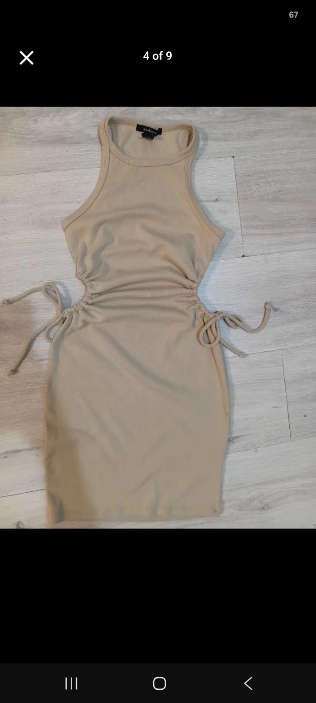 Ambience beige cutout mini dress