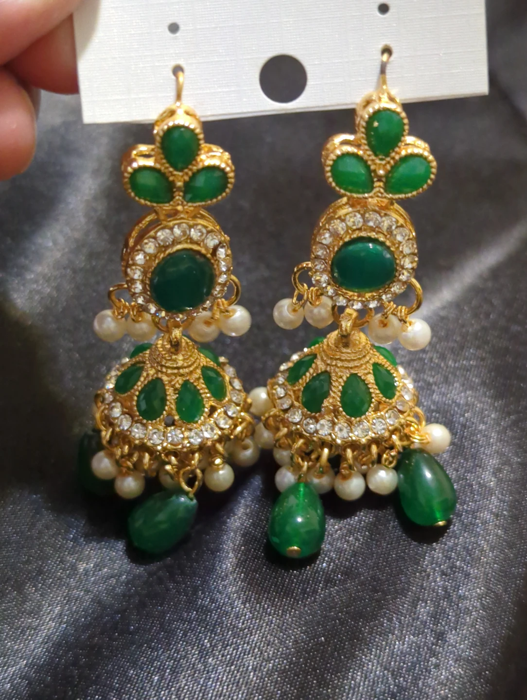 Green and Gold Tone Necklace Set - photo 3