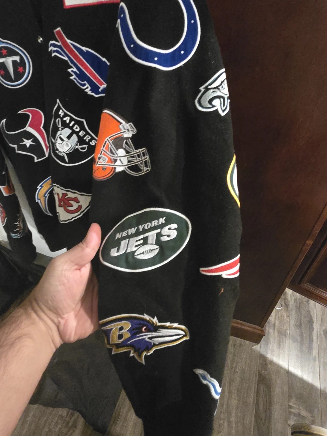 NFL All-Teams Black Quilted Varsity Jacket - photo 2