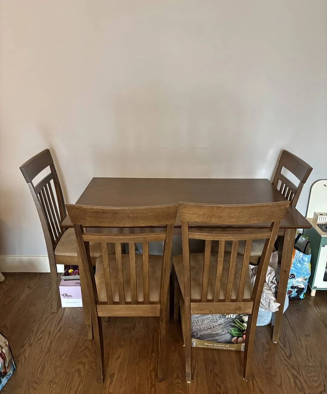 Like new Wooden Dining Chairs with table  delivery availabe