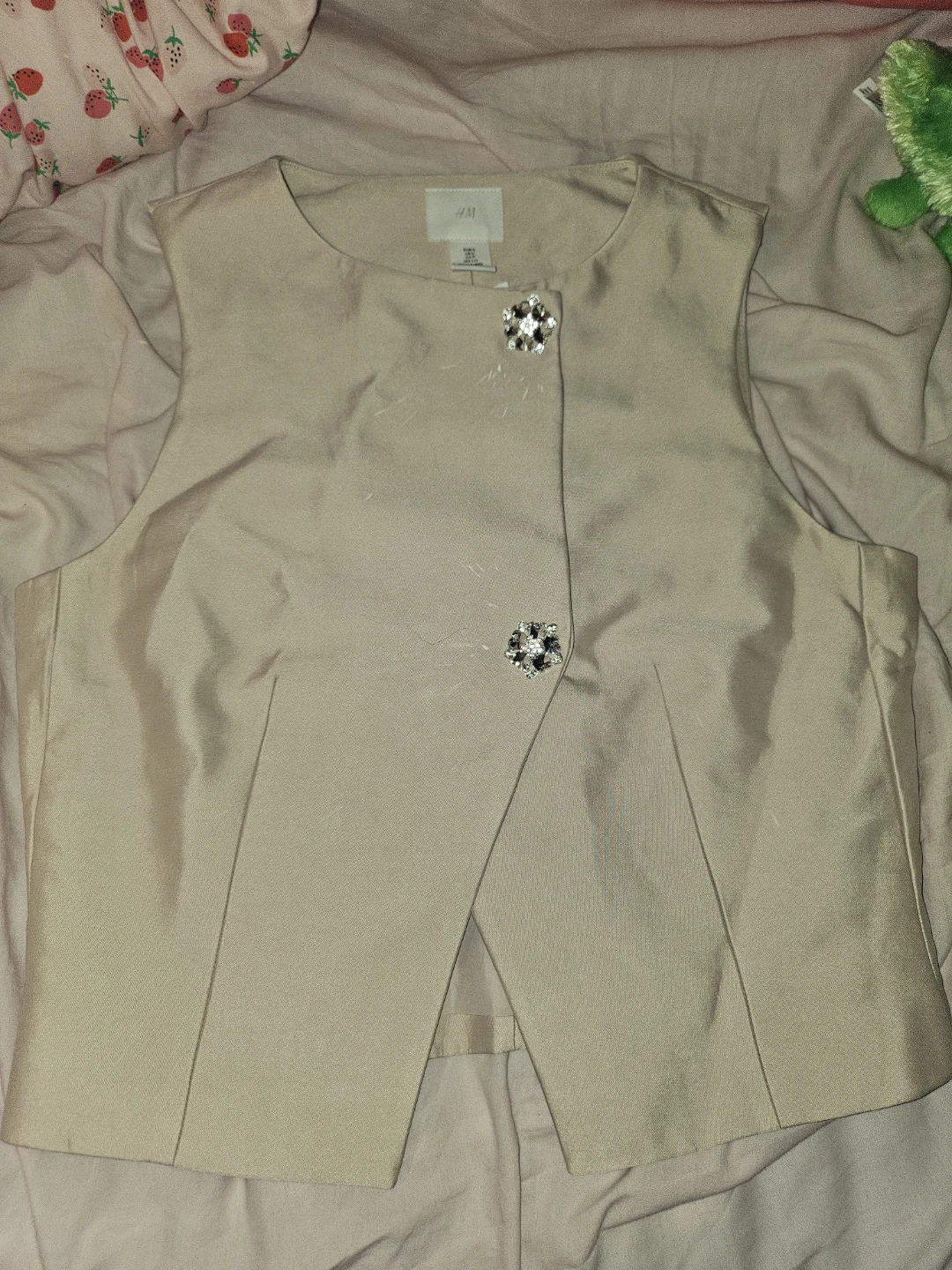 H&M Beige Sleeveless Vest, Size Small