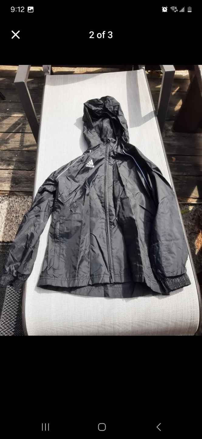 Adidas Kids Black Windbreaker Jacket - photo 2