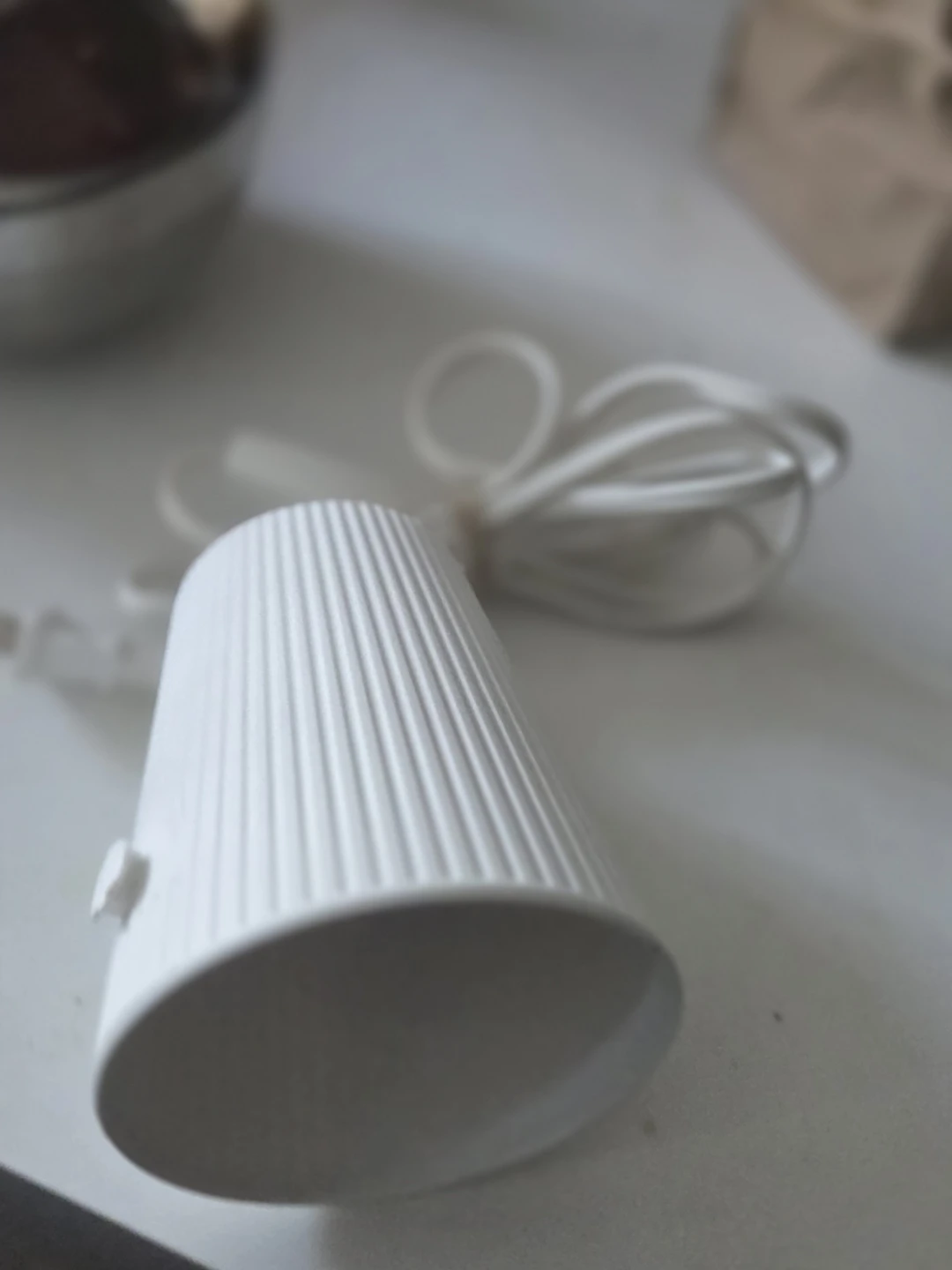 White IKEA Ribbed Pendant Light - photo 2