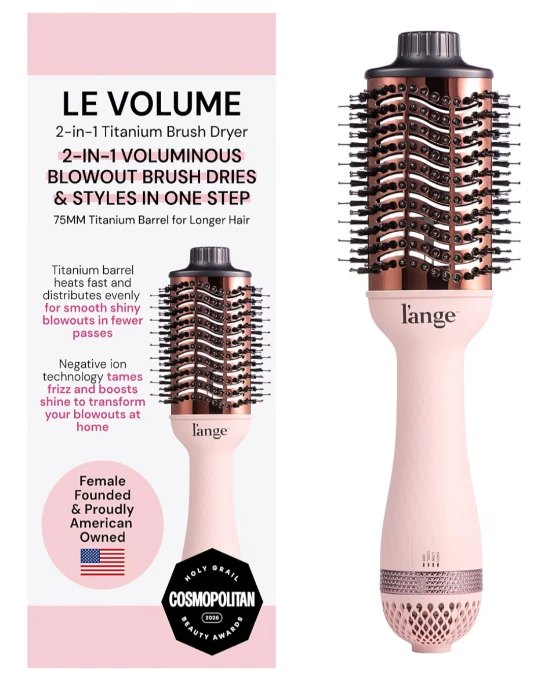 L'ange 2-in-1 Titanium Brush Dryer