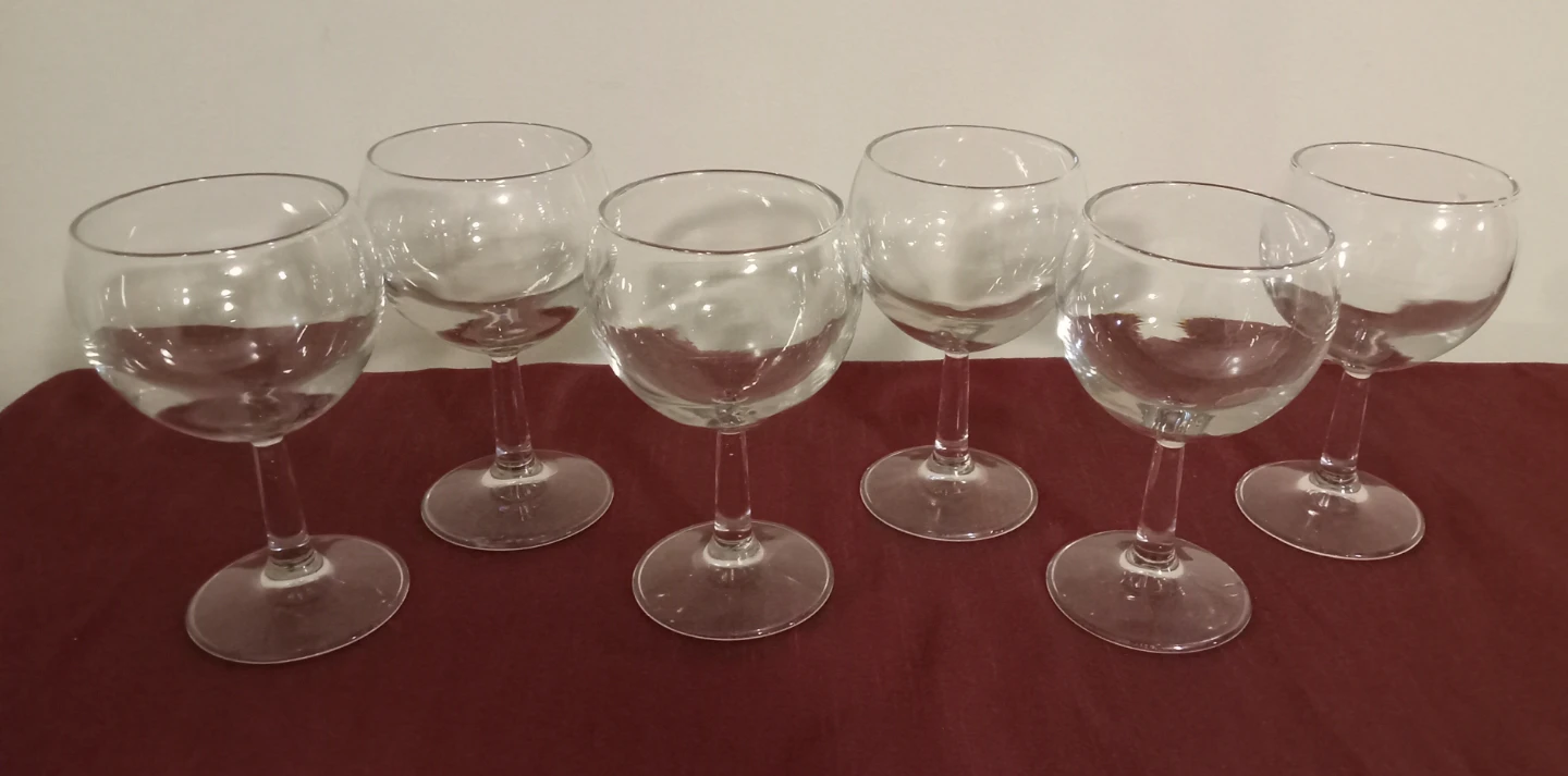 Set of 6 Clear Wine Glasses - photo 3