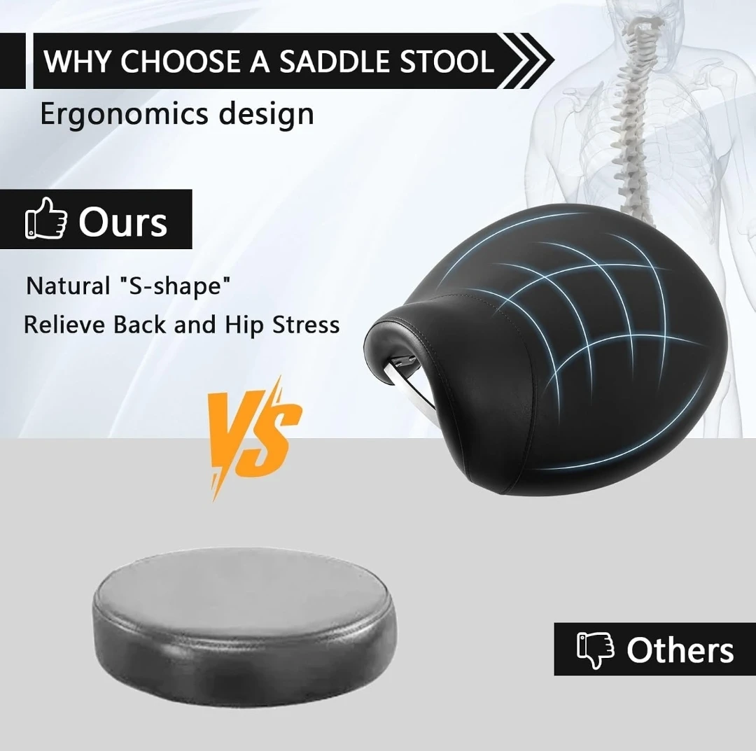 Ergonomic Rolling Saddle Stool - photo 5