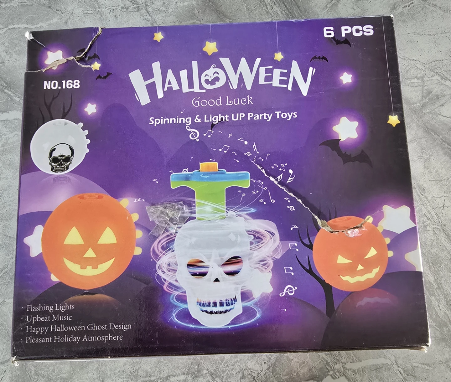 Halloween Spinning and Light Up Party Toys, 6 Pcs