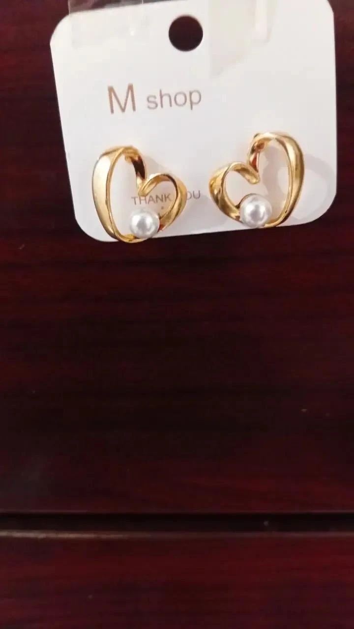 M Shop Gold Tone Heart Earrings
