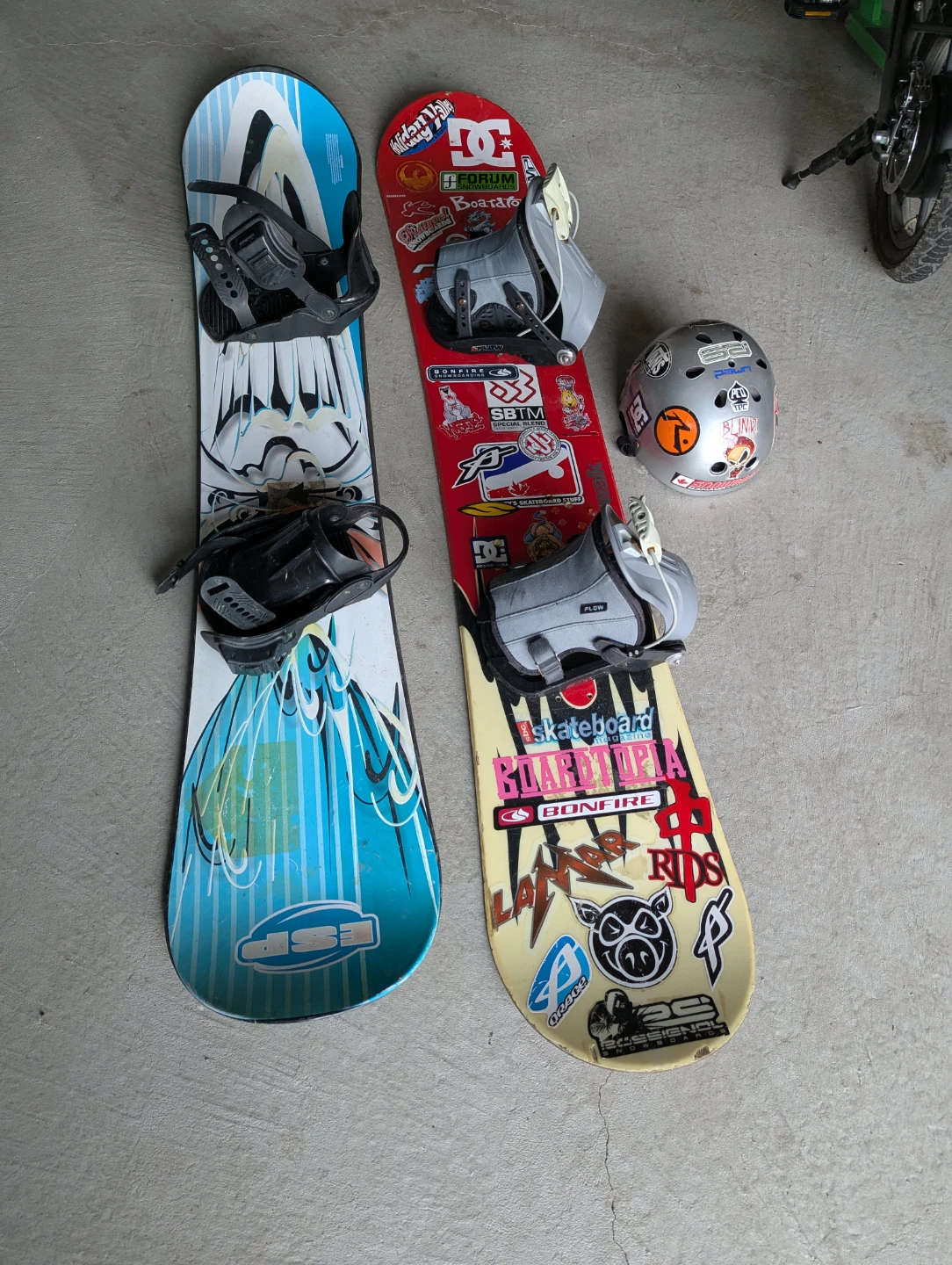 Two Snowboards with Bindings and Helmet - photo 2