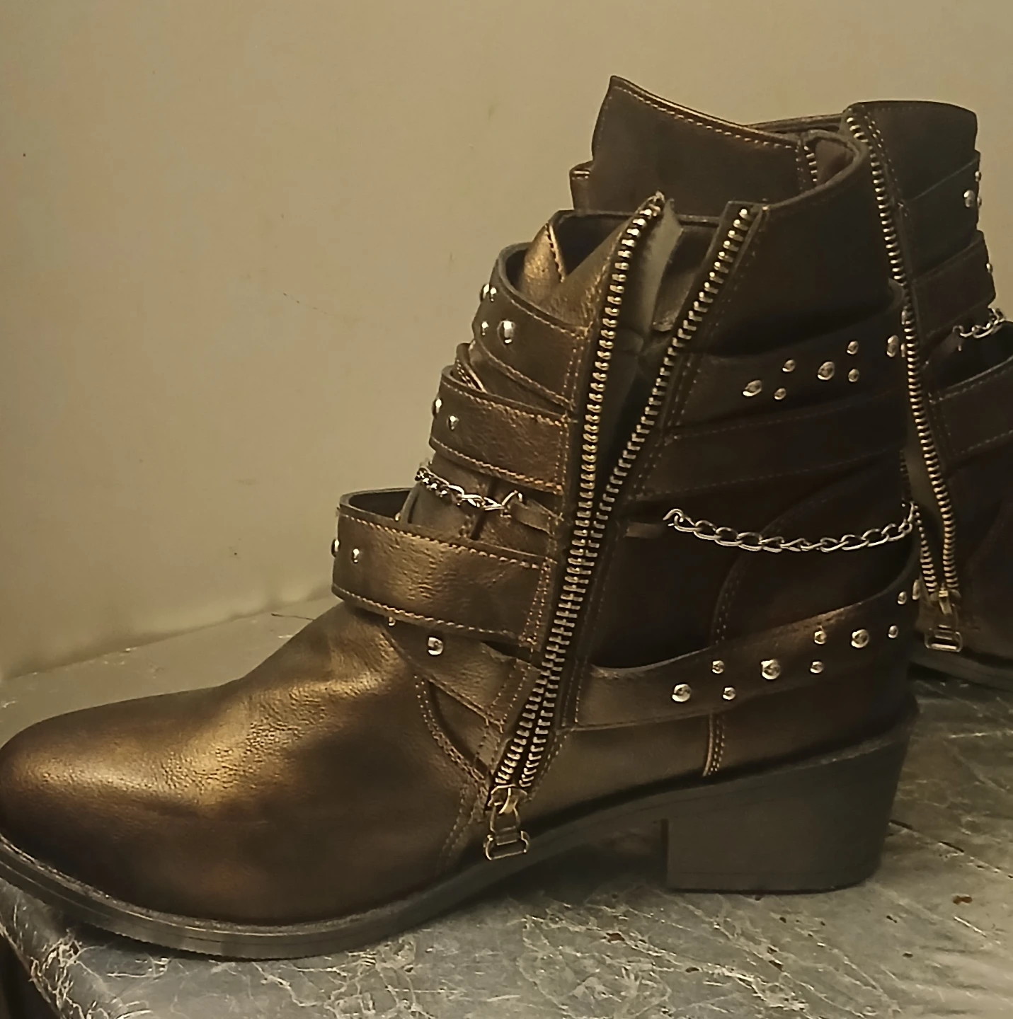 Studded Chain Ankle Boots - photo 2
