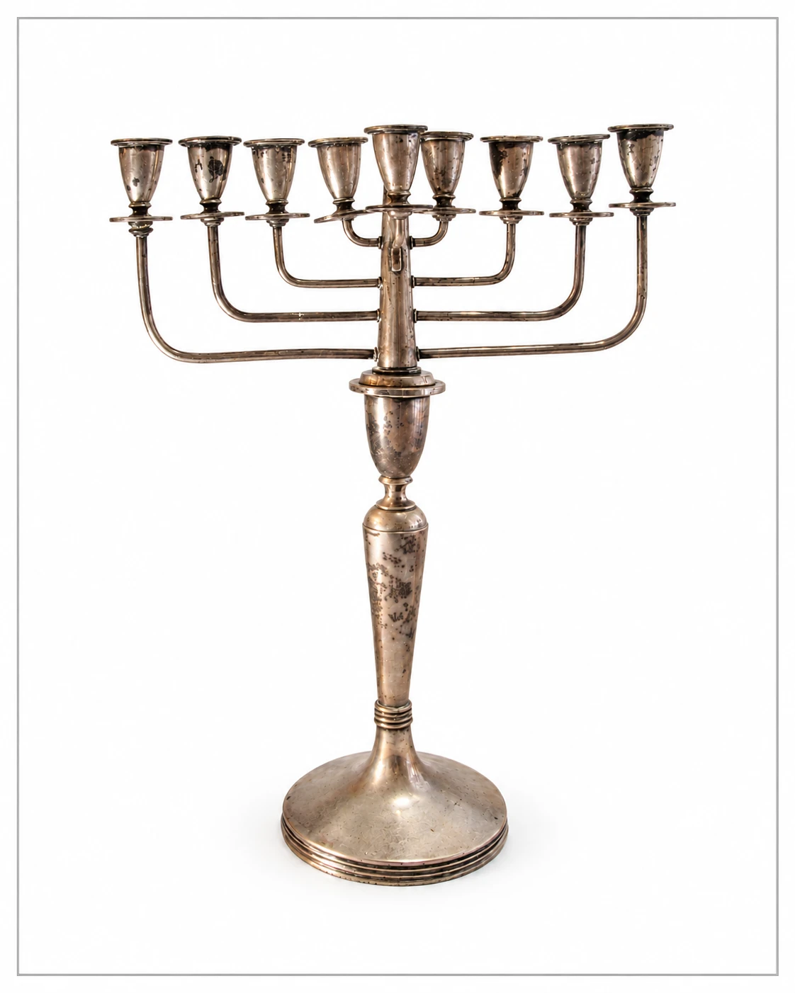 Large 800 Silver Hanukkah Menorah | Convertible Candlestick