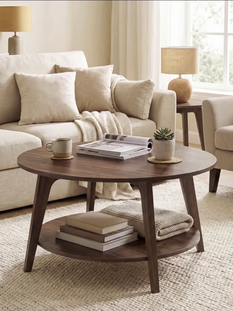 Round 2-Tier Coffee Table – Chestnut Finish *new - photo 5