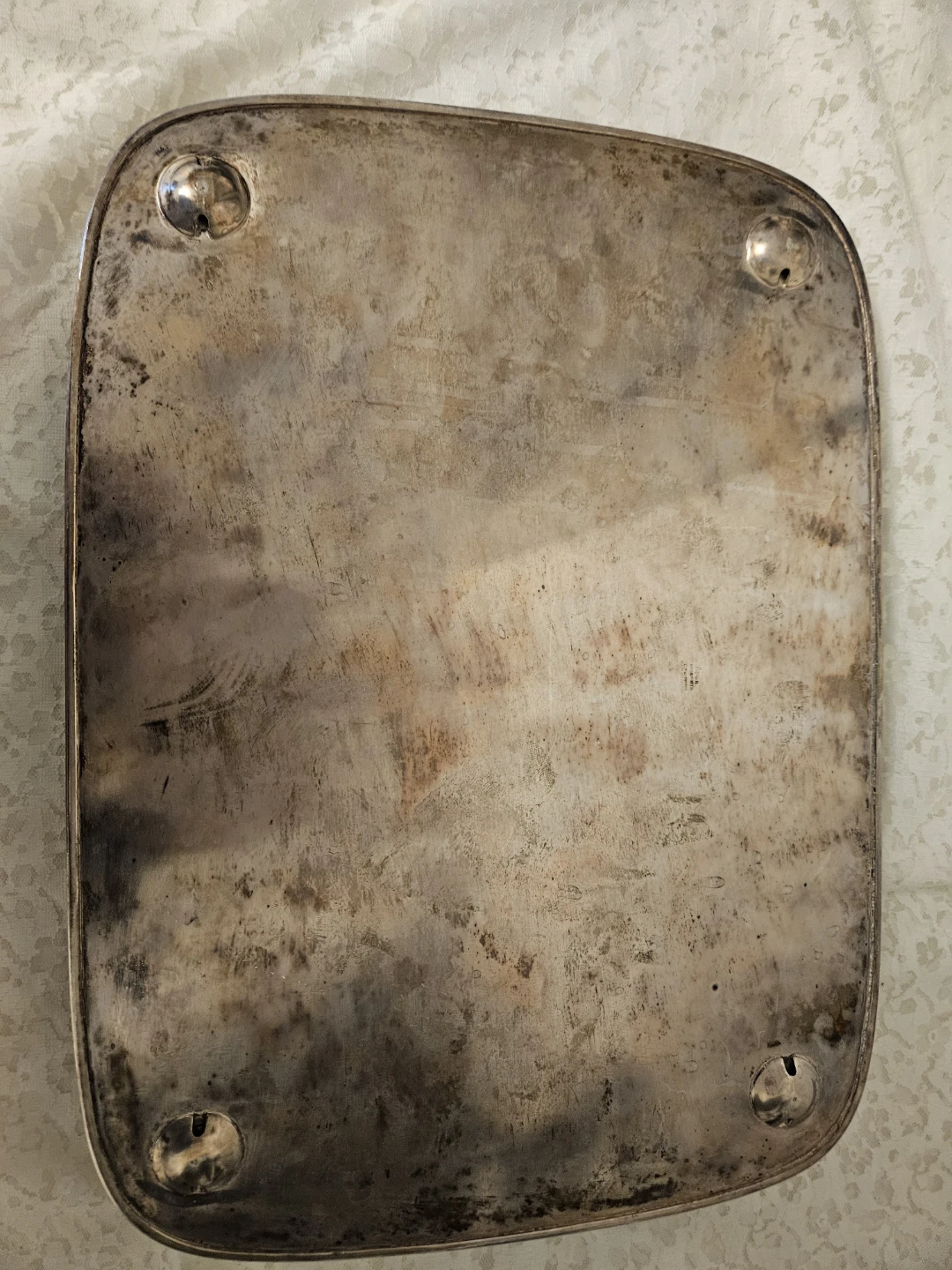 Old silver plated on brass  serving  tray England - photo 3