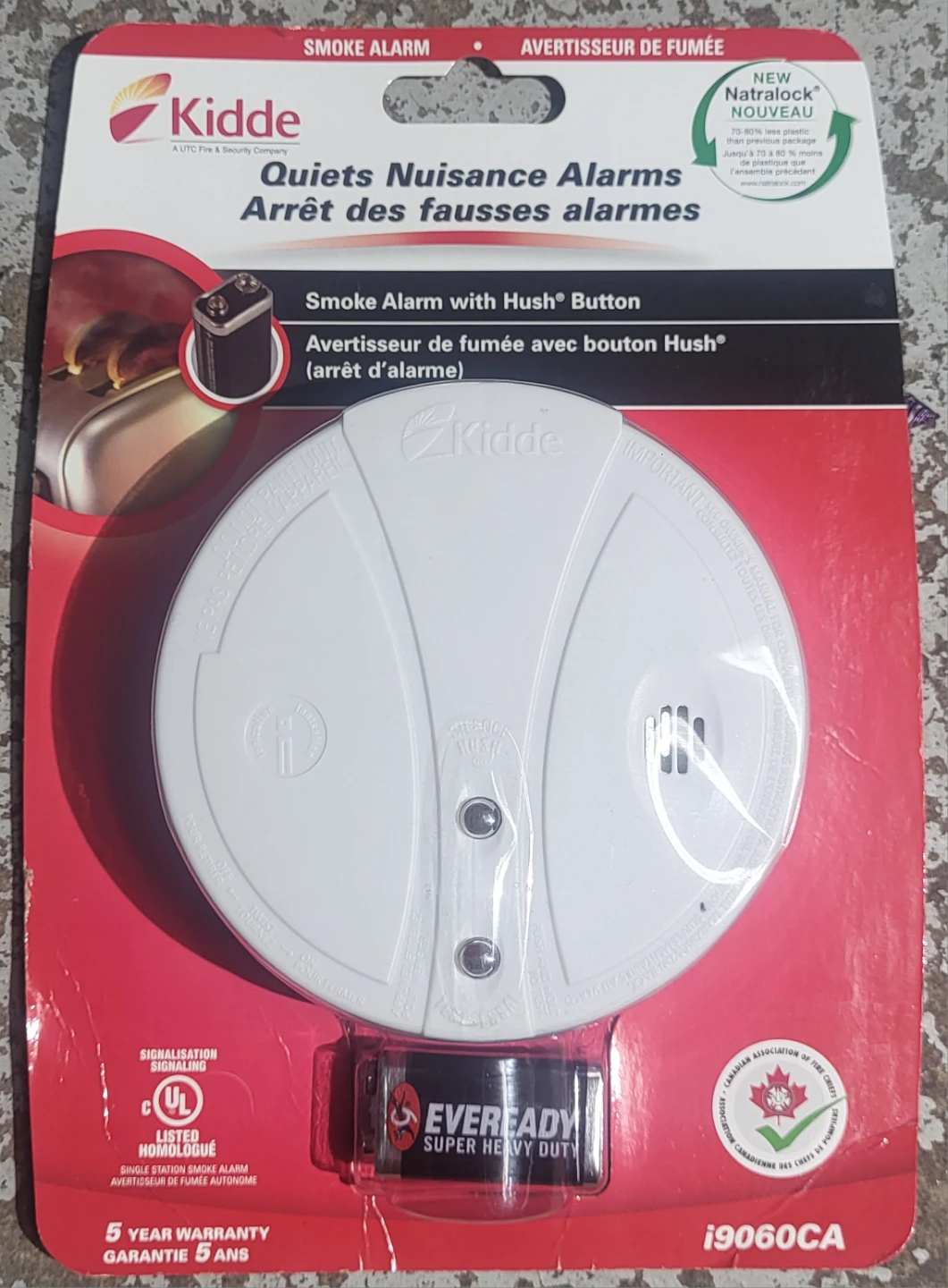 Kidde Smoke Alarm with Hush Button i9060CA