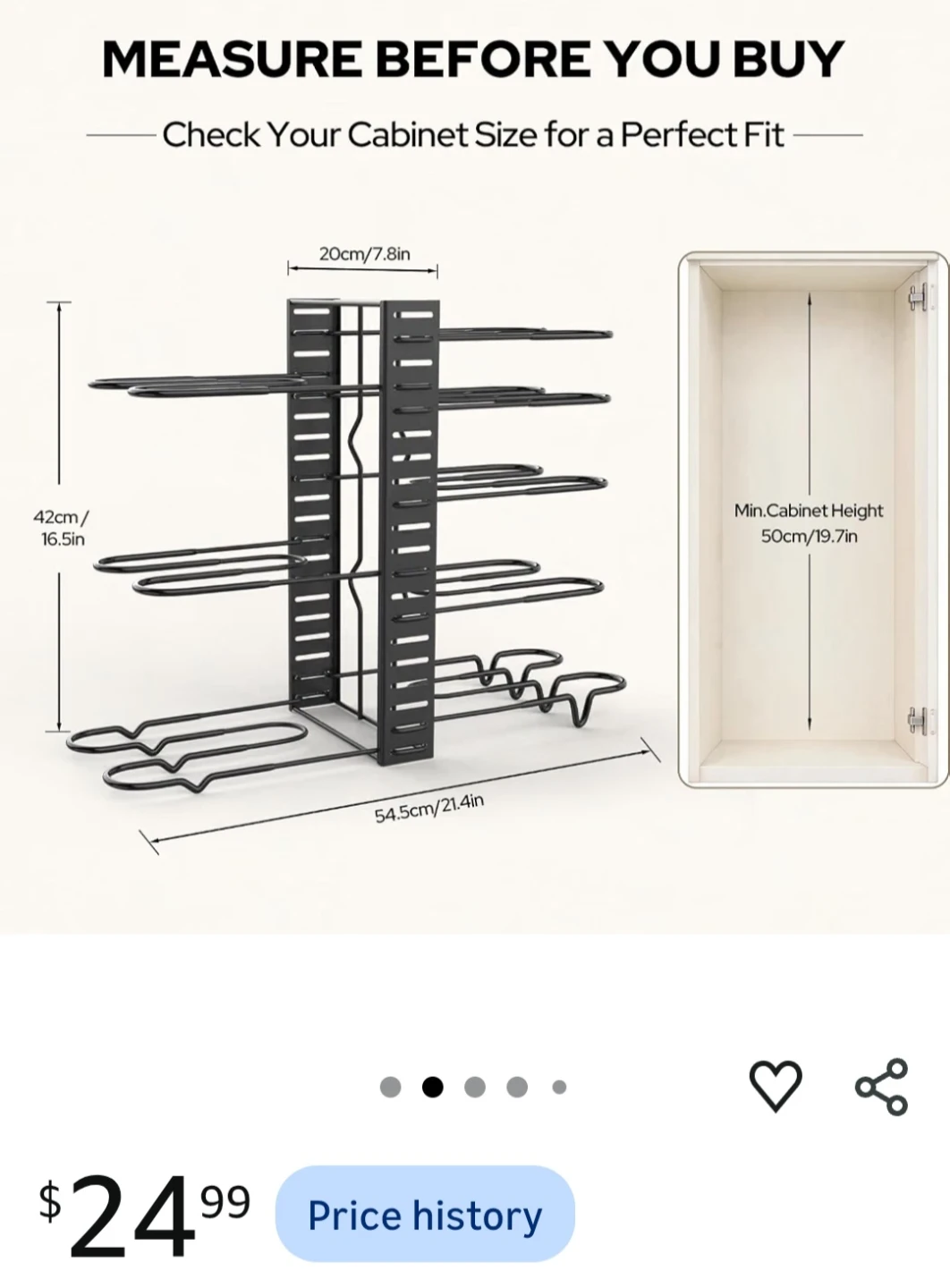 New -  Metal Pots and Lid Organizer Rack - photo 3