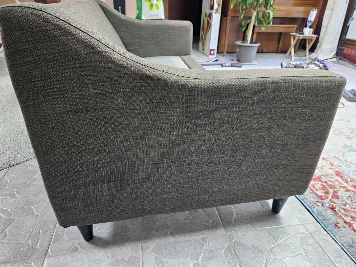 Three-Seater Sofa in Olive  Green - photo 2