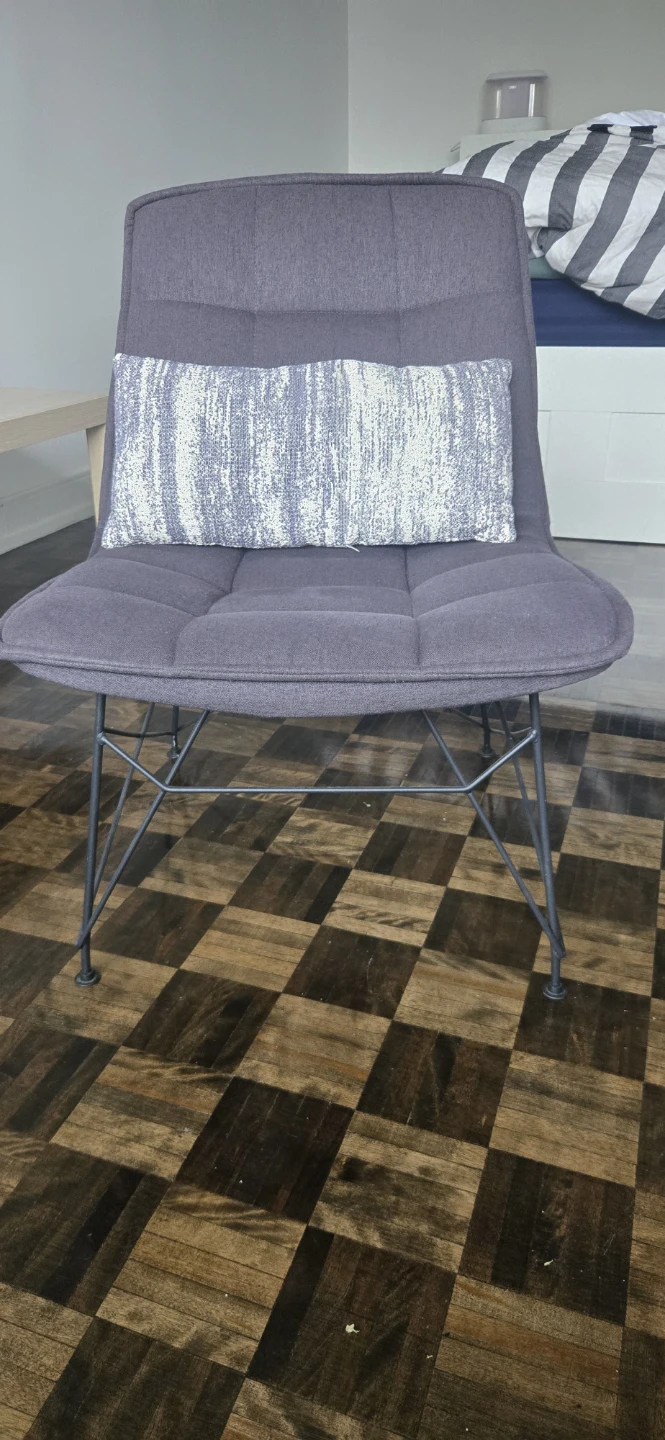 Pair of Grey Fabric Accent Chairs - photo 3