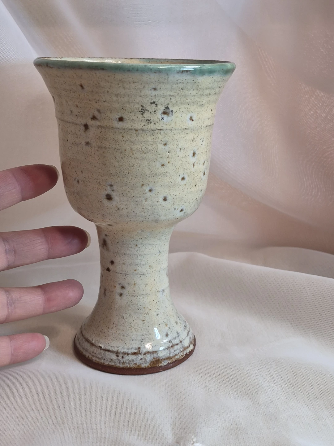 Studio Art Pottery 6" x 3 3/4" Goblet Decor 1983 Nova Scotia - photo 3