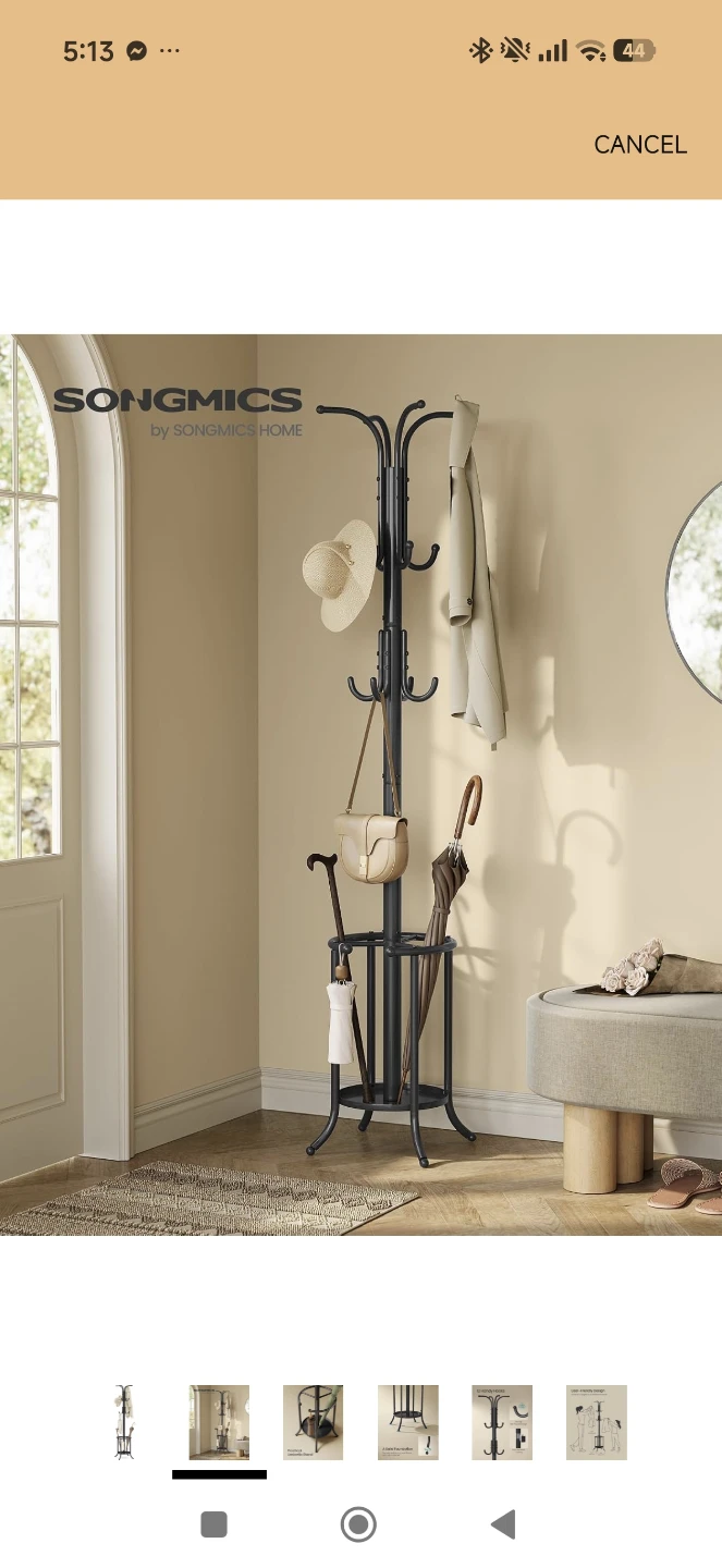 SONGMICS Metal Coat Rack Stand