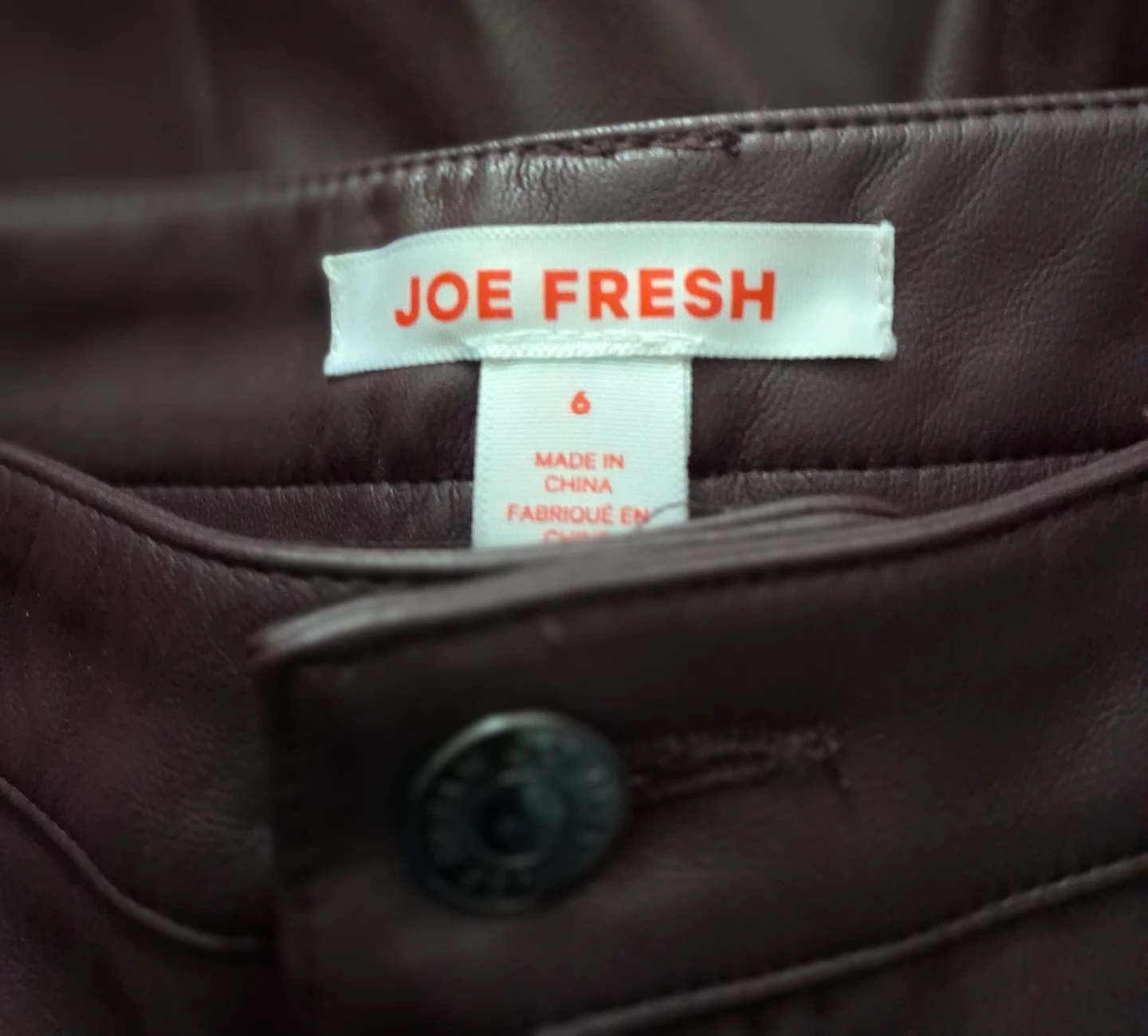 Joe Fresh Faux Leather Pants - Size 6 - photo 2