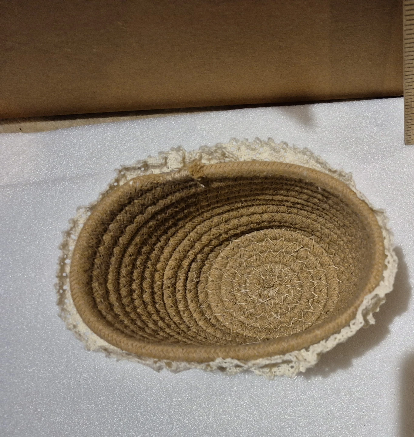 Small Rope Basket with Lace Trim (Skokie) - photo 3