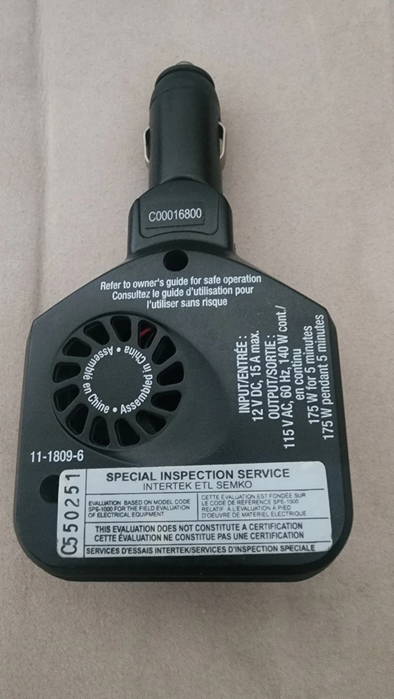 Motomaster Eliminator 175W Power Inverter - photo 2