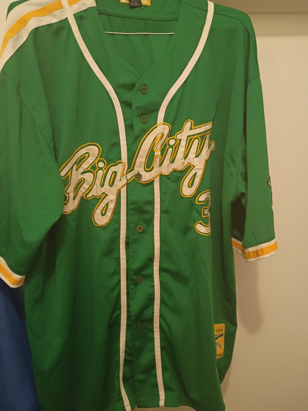 vintage 1979 Raw Blue Big City Baseball Jersey Green