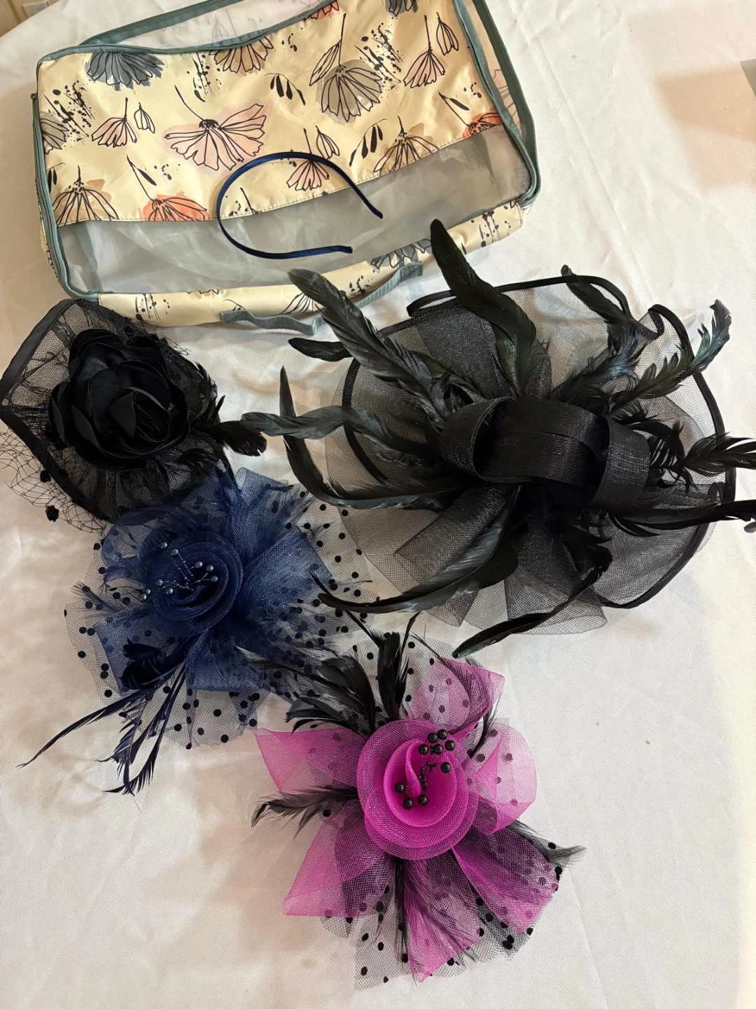 Set of 4 Floral Fascinator Hair Clips