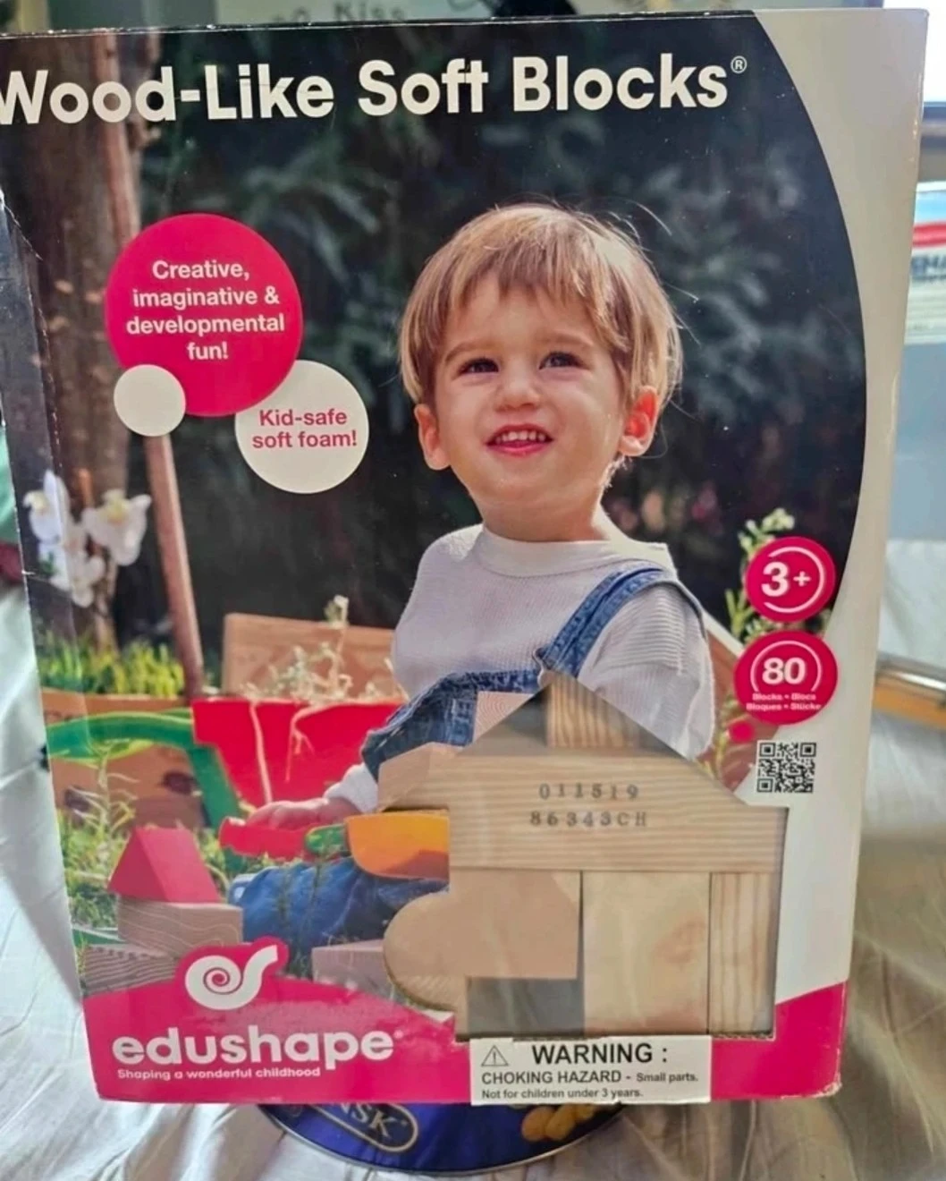 Edushape Wood Like Soft Blocks Foam Building Toy 80pc New