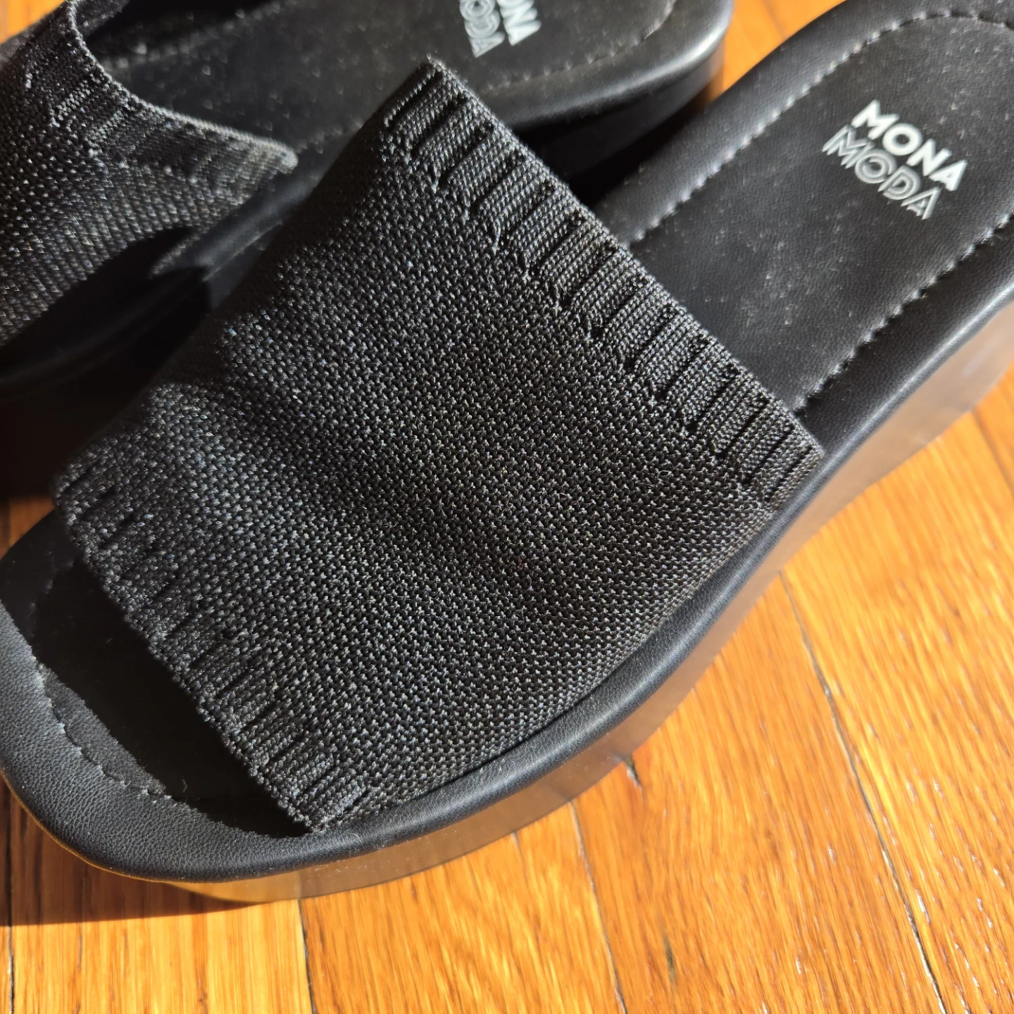 Black Platform Slide Sandals - photo 4