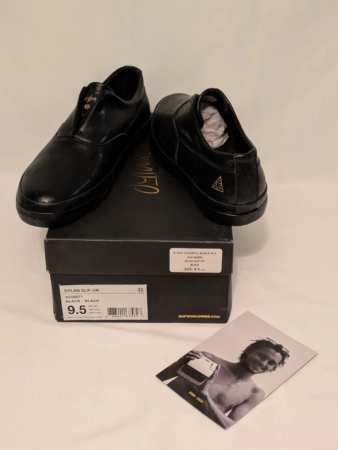 HUF Dylan Slip On Shoes Black Size 9.5 - photo 2