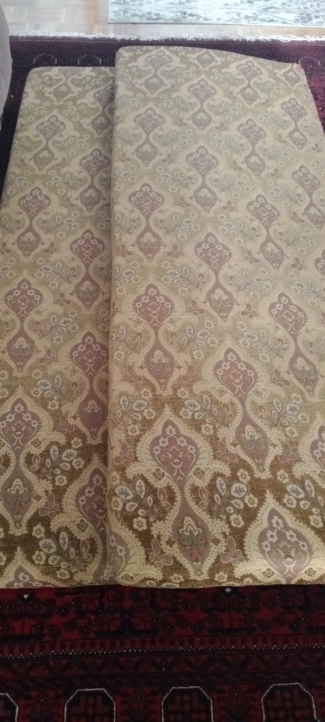 2 Damask Pattern Fabric Bench Cushion