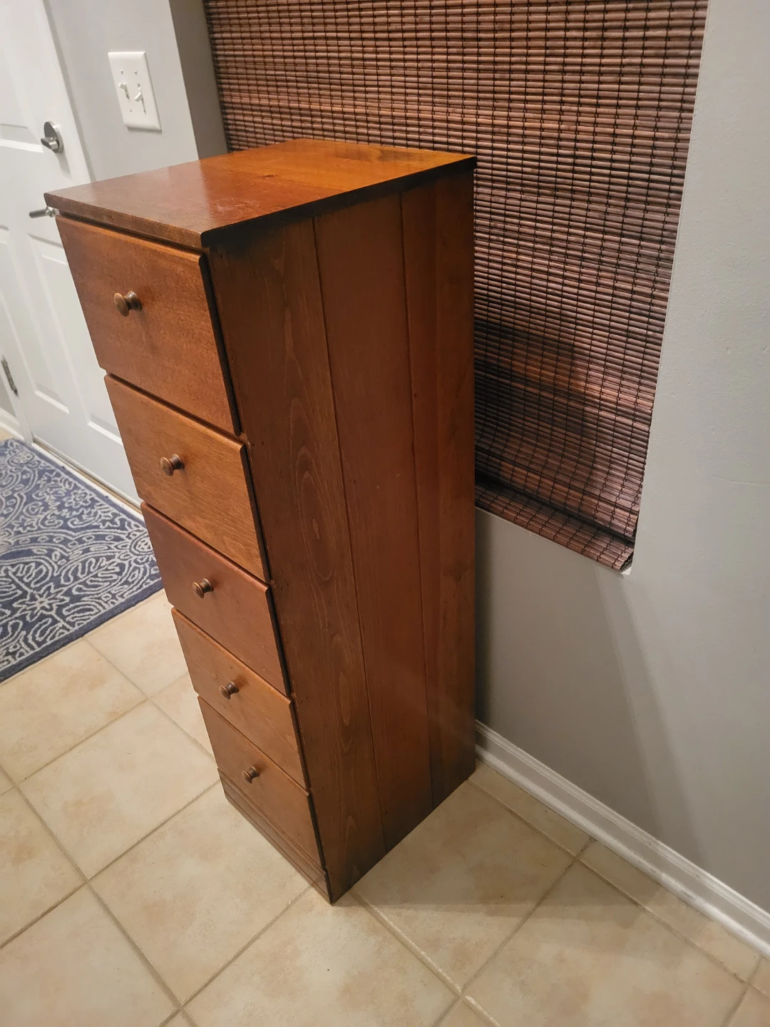 Tall Wooden 5-Drawer Storage Chest - photo 3
