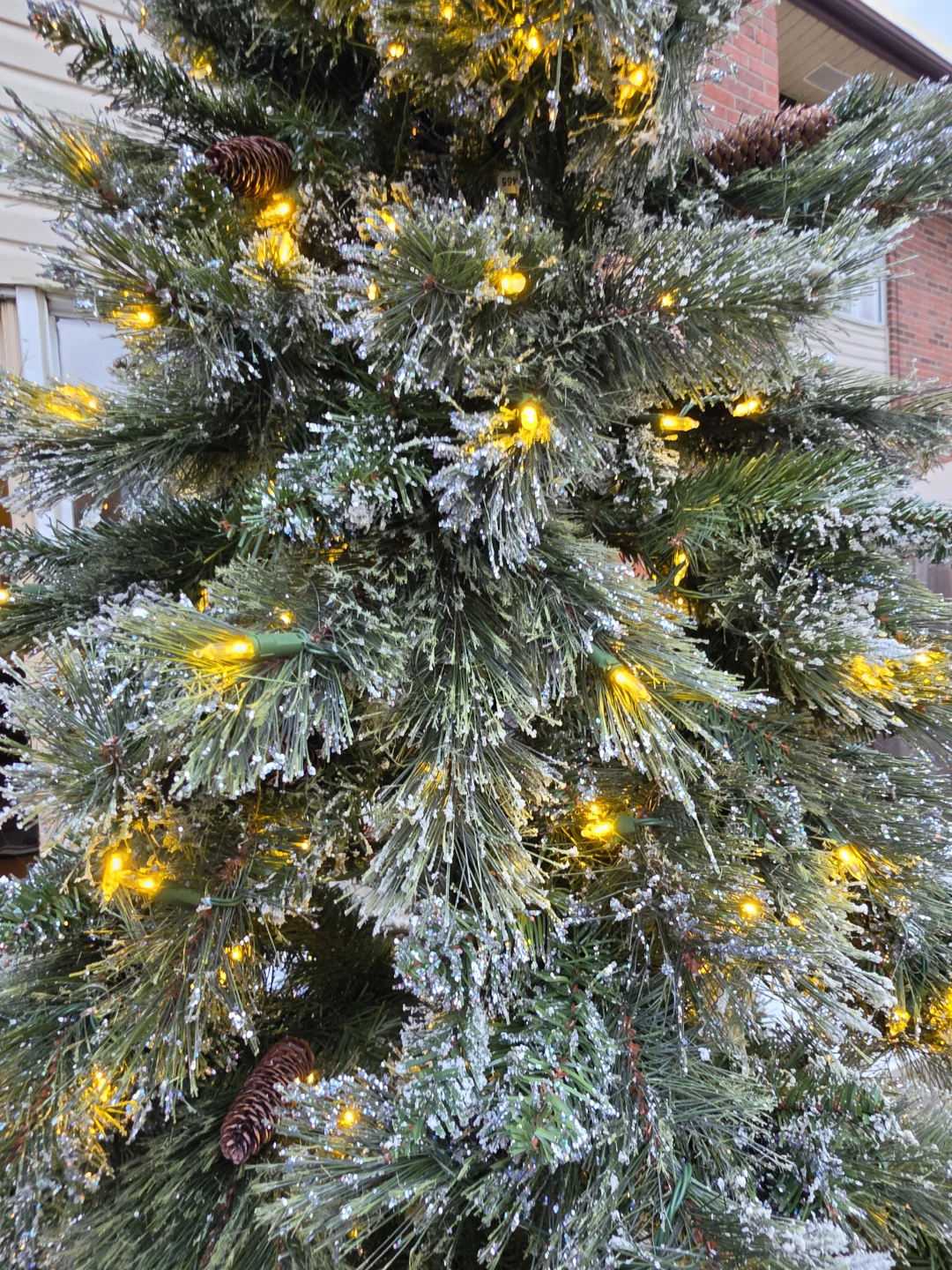 2 9ft Pre-lit Flocked Artificial Christmas Tree - photo 2